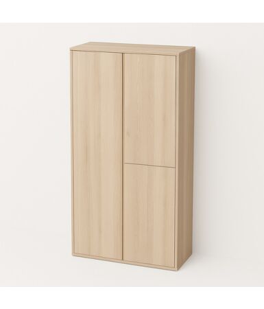 Dwudzielna szafa biurowa (z drążkiem lub z półkami) z pojedynczym i podwójnym frontem wpuszczanym