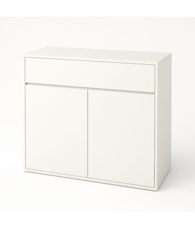 Komoda biurowa z 1 szufladą i pojedynczymi drzwiami wpuszczanymi