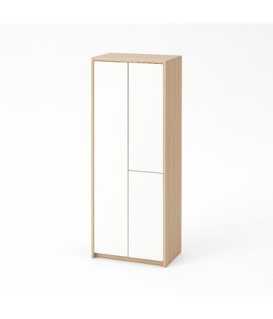 Dwudzielna szafa biurowa (z drążkiem lub z półkami) z pojedynczym i podwójnym frontem wpuszczanym