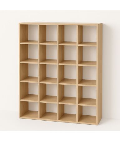 Regał z przegrodami i półkami: 4 x 5