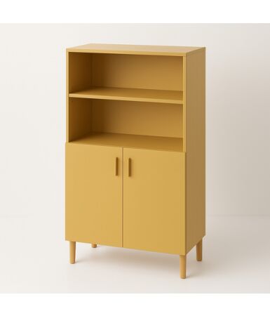 Regał z podwójnymi drzwiczkami na dole