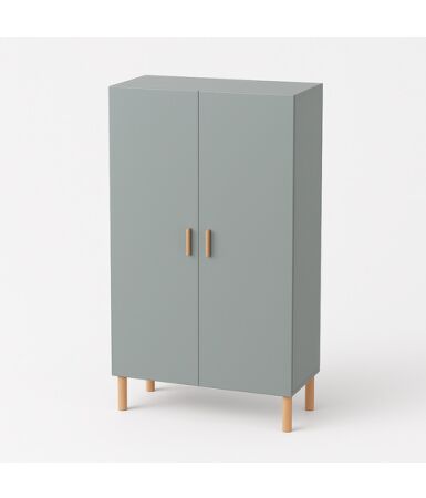 Dwudzielna szafa (na wieszaki, z półkami)