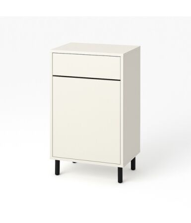 Komoda biurowa z 1 szufladą i pojedynczymi drzwiami wpuszczanymi