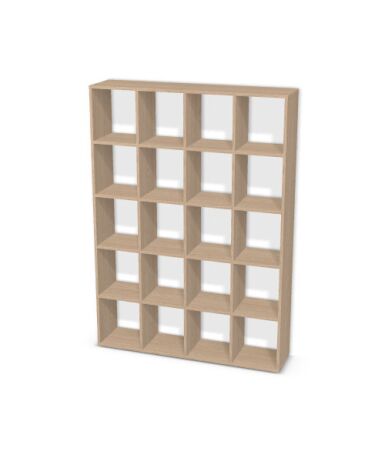 Regał z przegrodami i półkami: 4 x 5