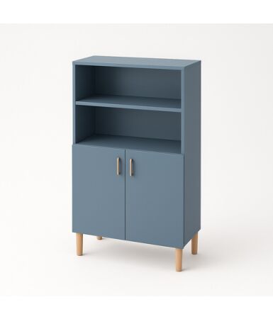 Regał z podwójnymi drzwiczkami na dole